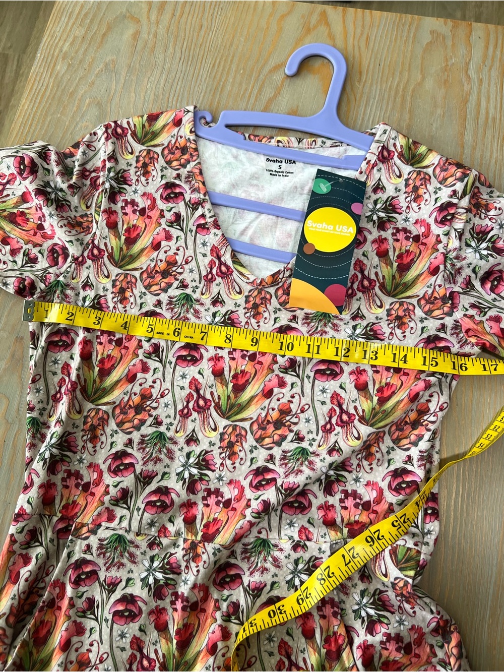 Svaha USA Carnivorous Plants Twirl Dress with Pockets organic cotton dress small - Picture 5 of 8